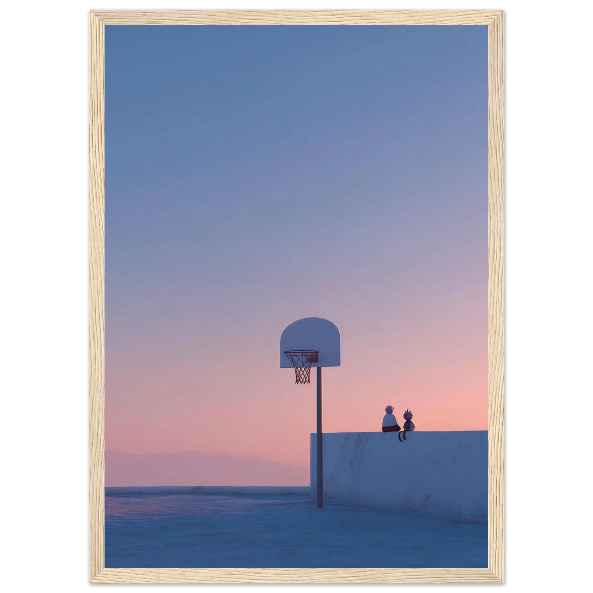 Rizen Rooftop Basketball - Premium Framed Wall Art
