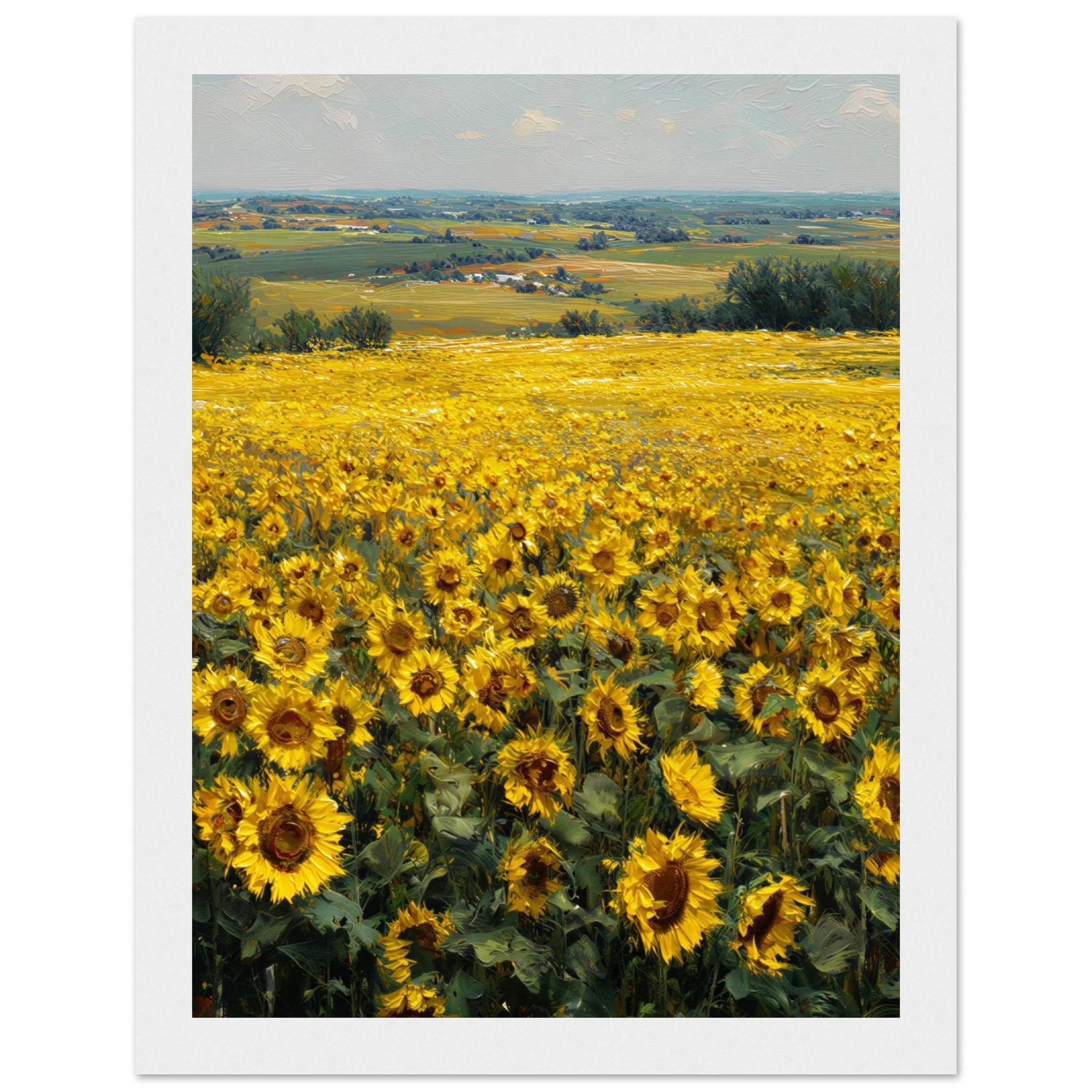 Rizen Sunflower Field - Premium Framed Wall Art
