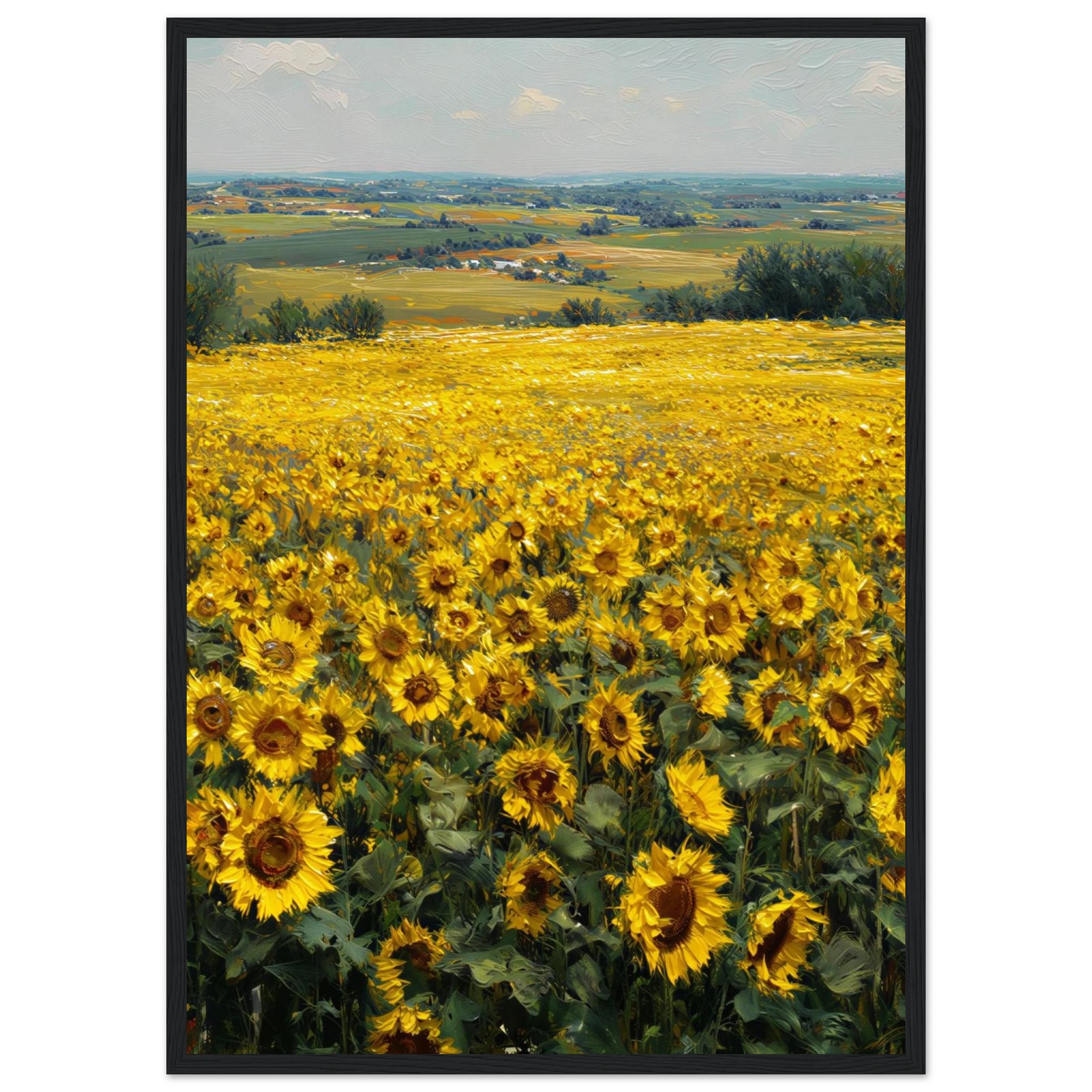 Rizen Sunflower Field - Premium Framed Wall Art
