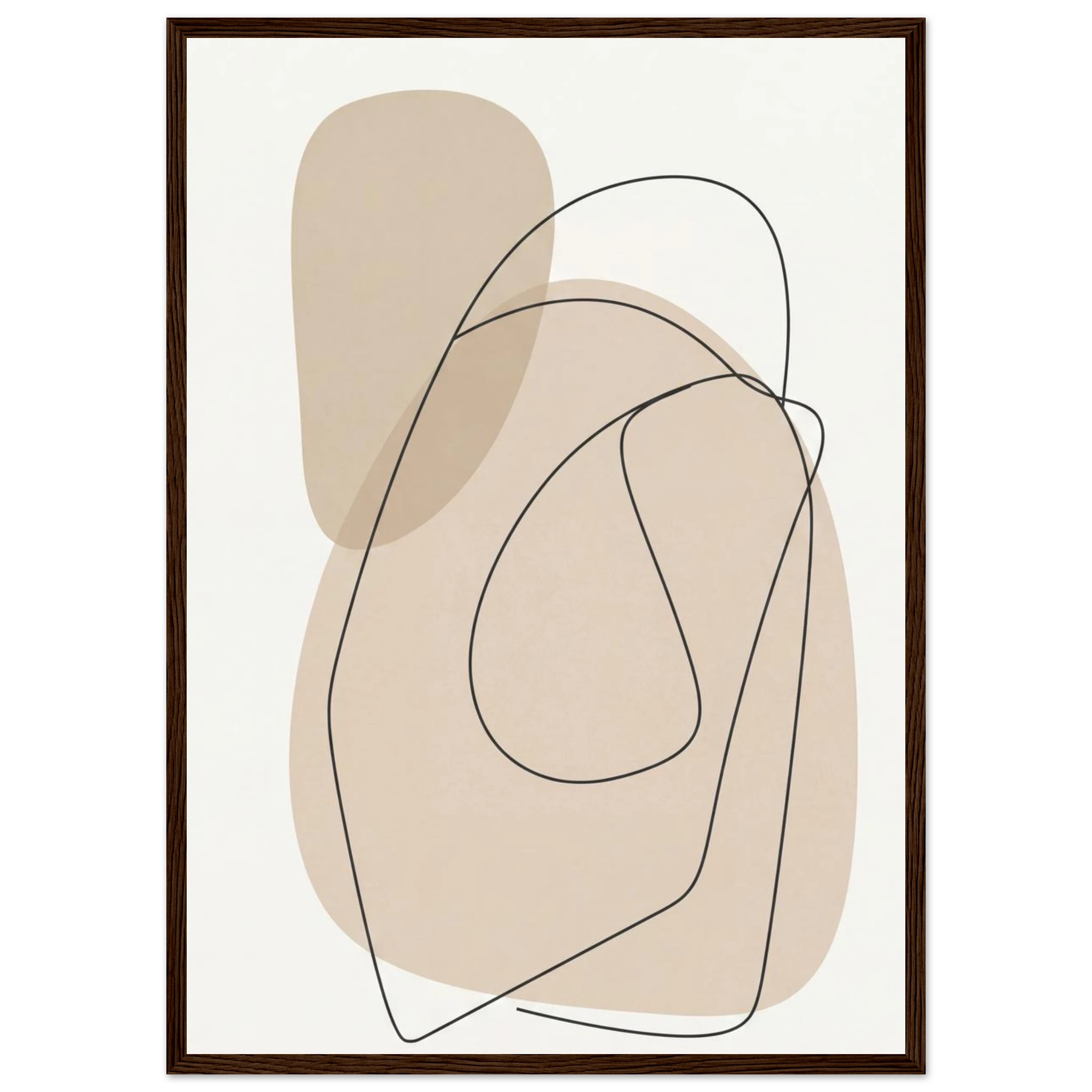 Rizen Beige Abstract - Premium Framed Wall Art