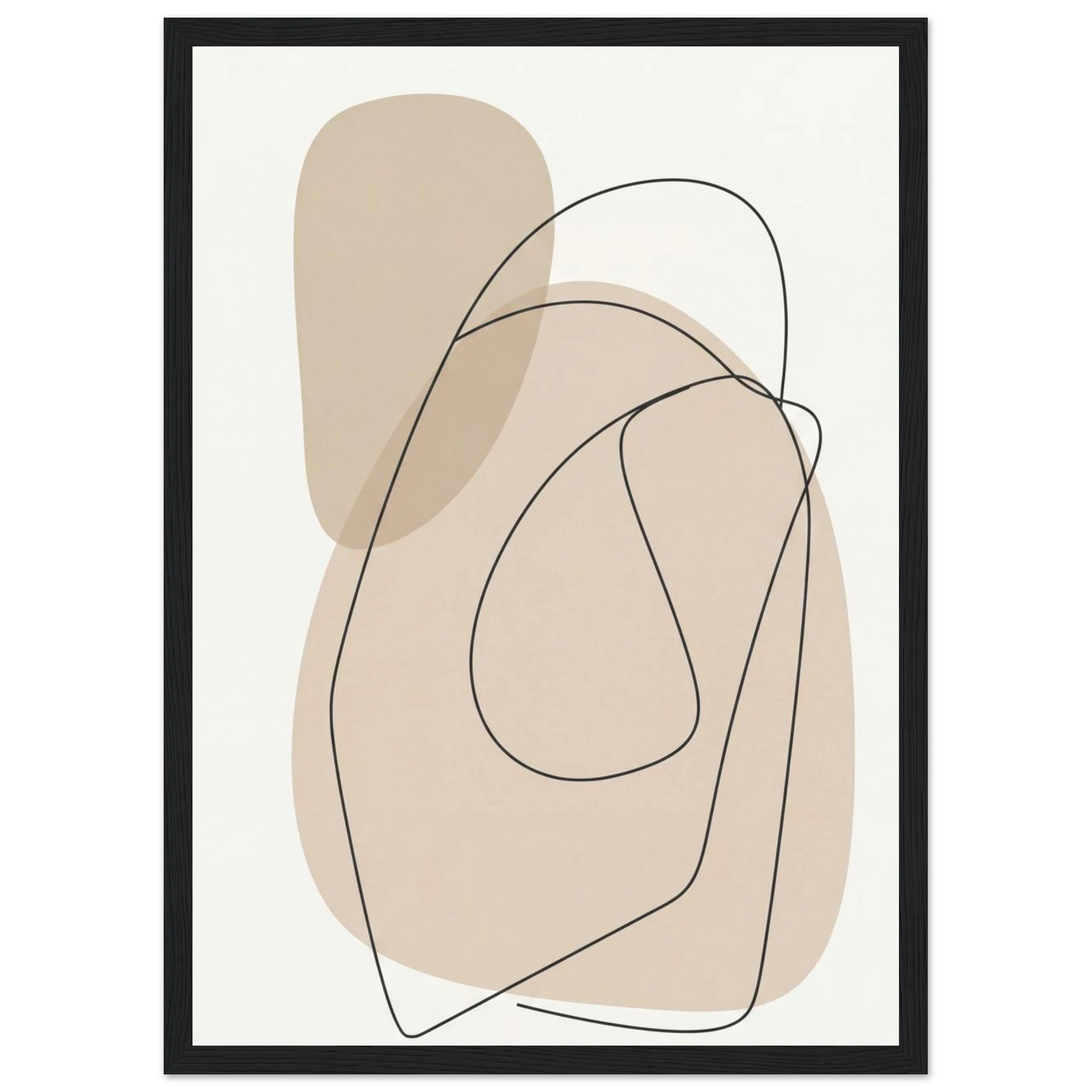 Rizen Beige Abstract - Premium Framed Wall Art