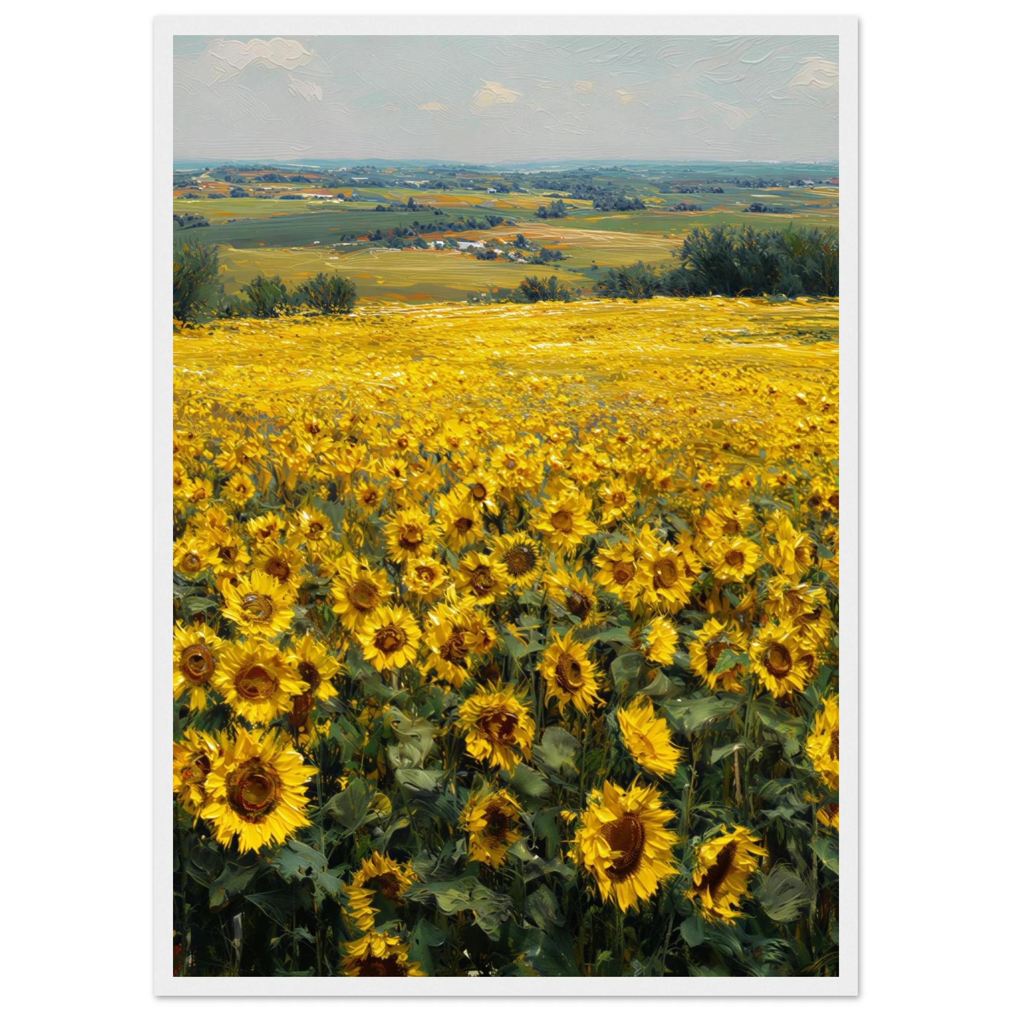 Rizen Sunflower Field - Premium Framed Wall Art