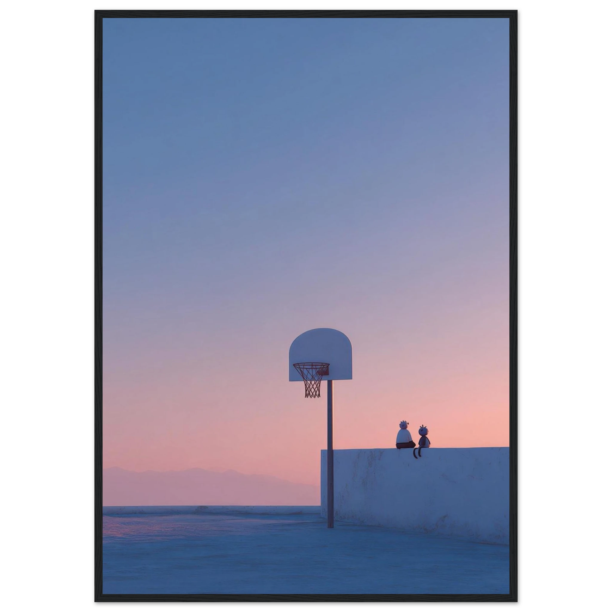 Rizen Rooftop Basketball - Premium Framed Wall Art