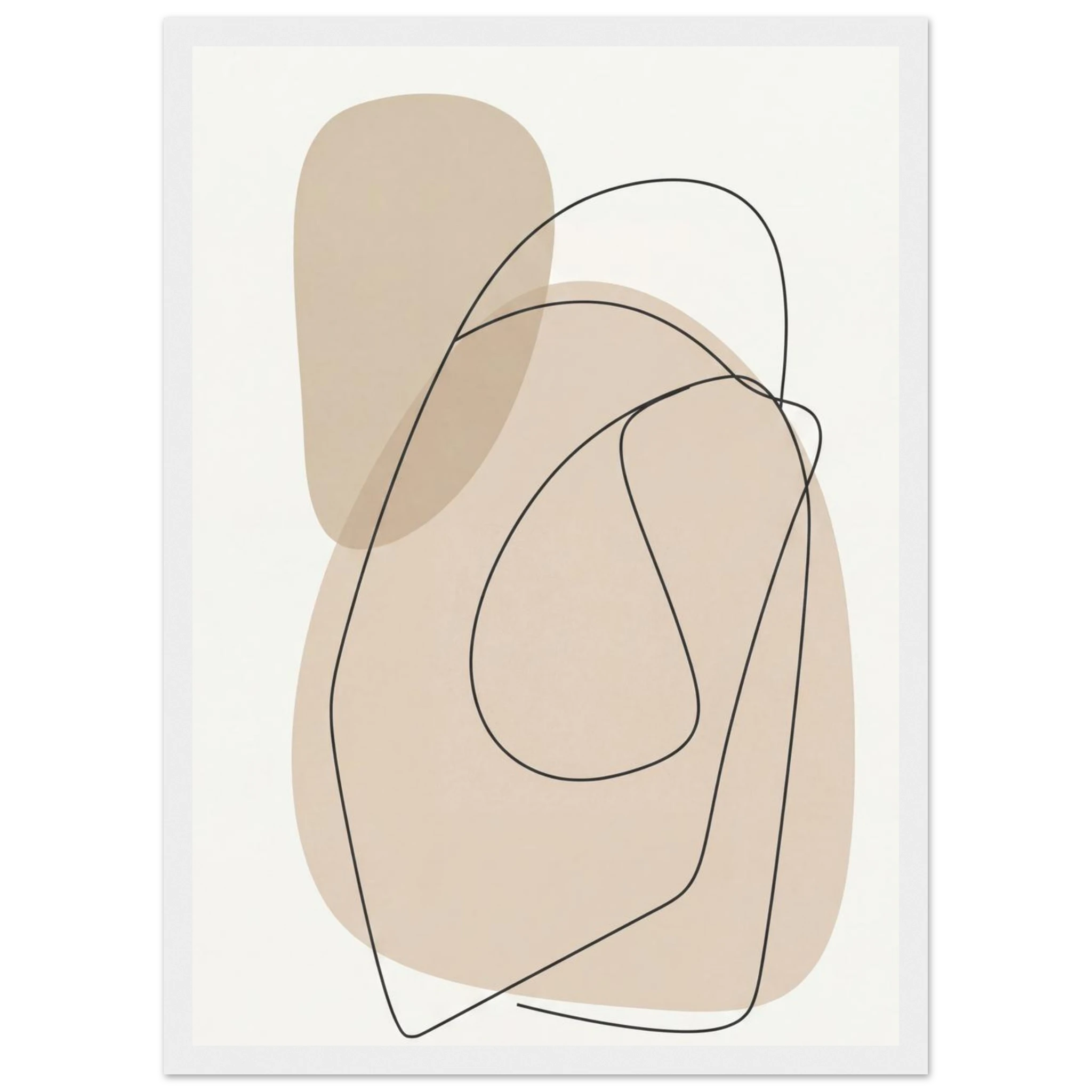 Rizen Beige Abstract - Premium Framed Wall Art