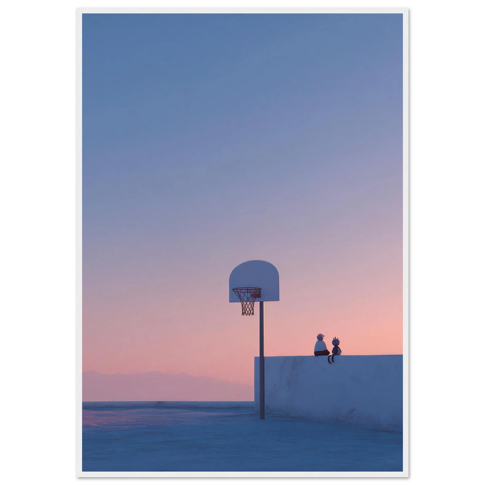 Rizen Rooftop Basketball - Premium Framed Wall Art