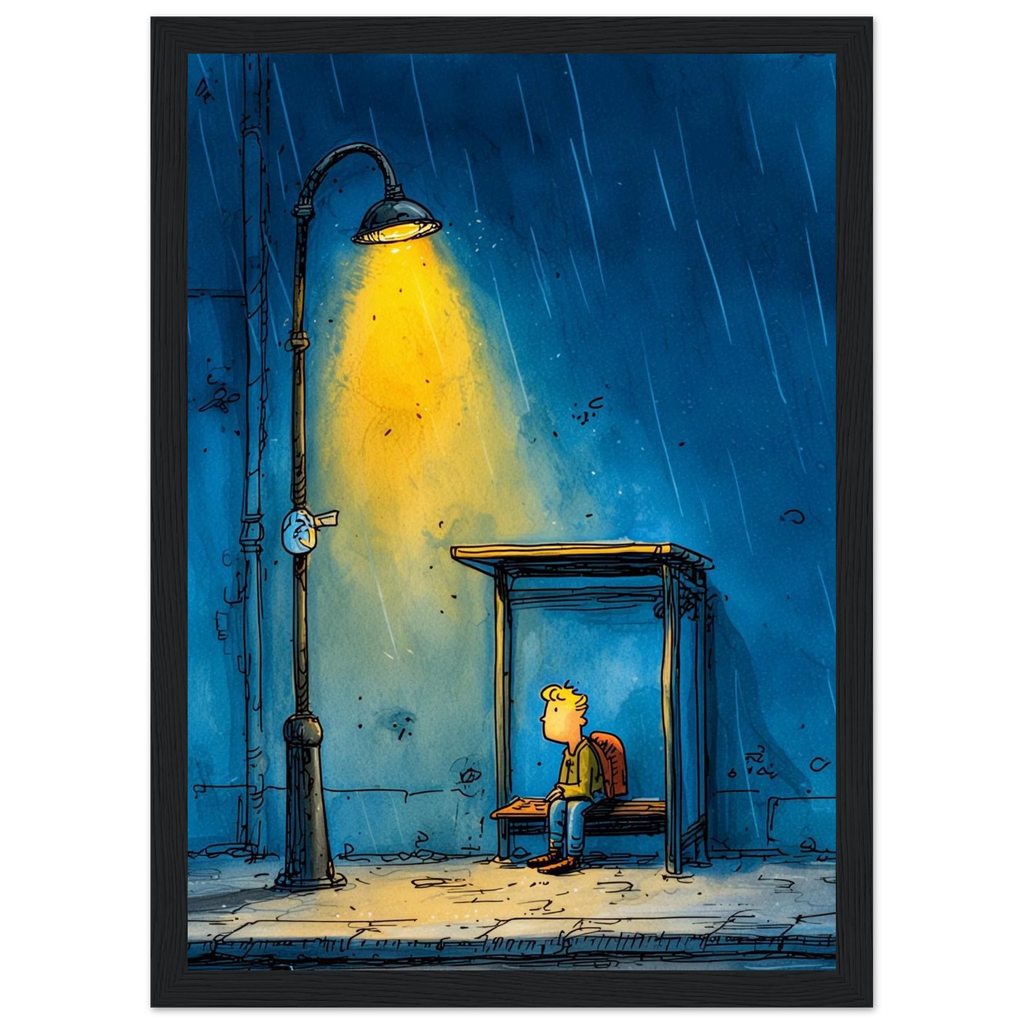 Rizen The Last Bus Home - Premium Framed Wall Art