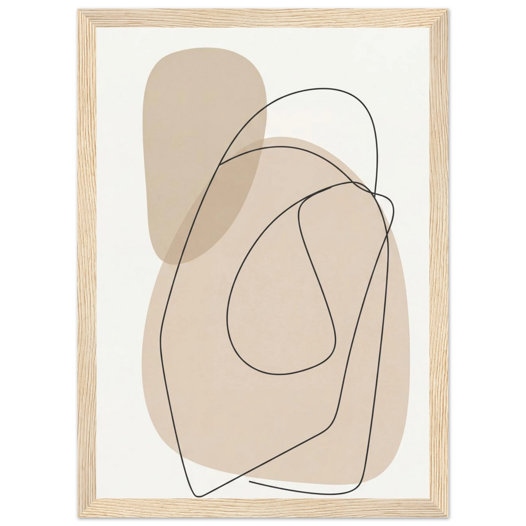 Rizen Beige Abstract - Premium Framed Wall Art