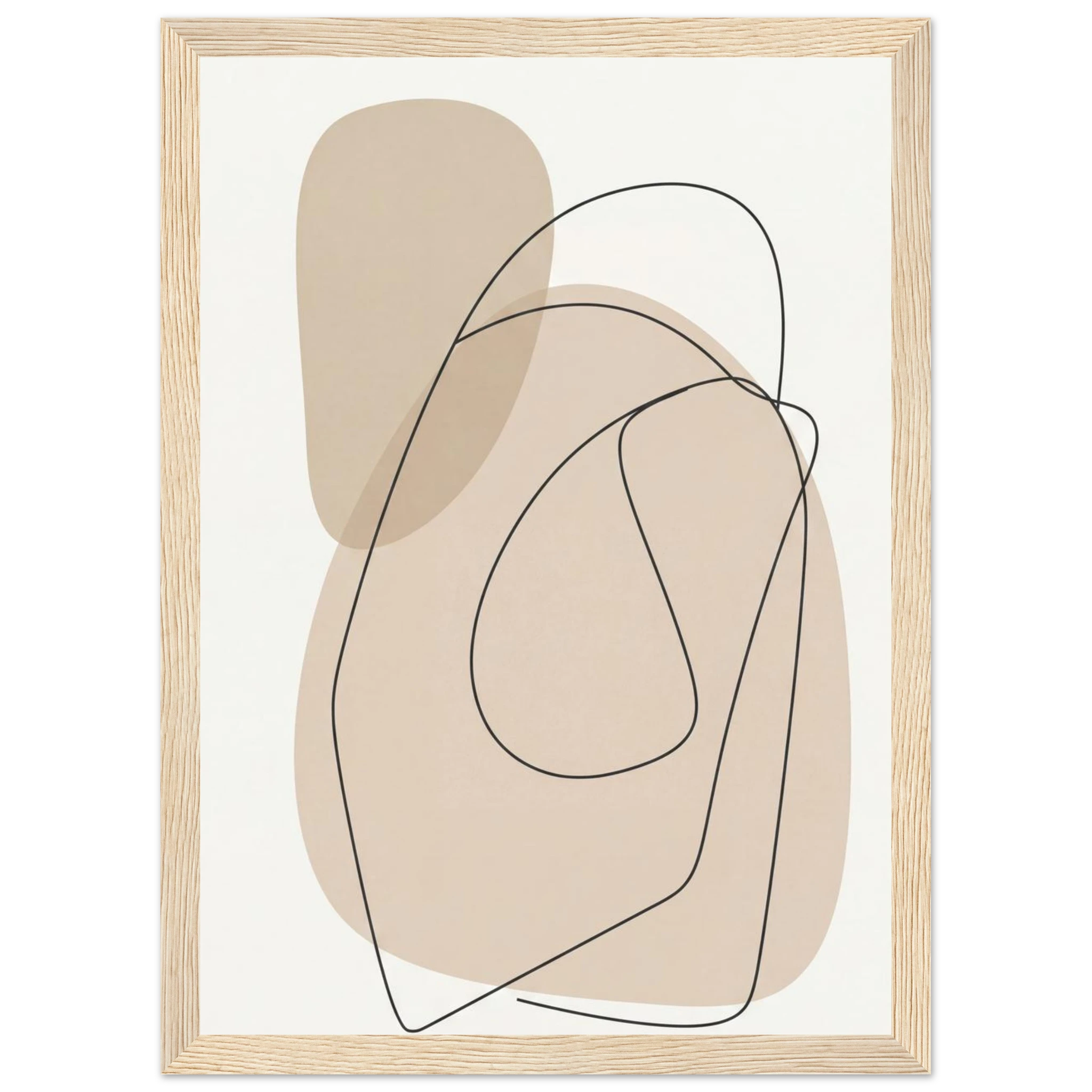 Rizen Beige Abstract - Premium Framed Wall Art