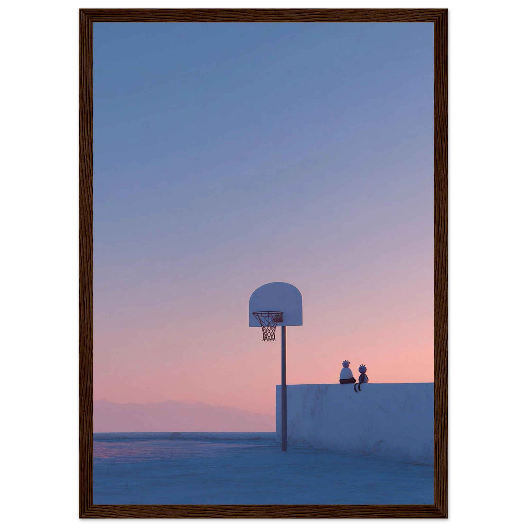 Rizen Rooftop Basketball - Premium Framed Wall Art