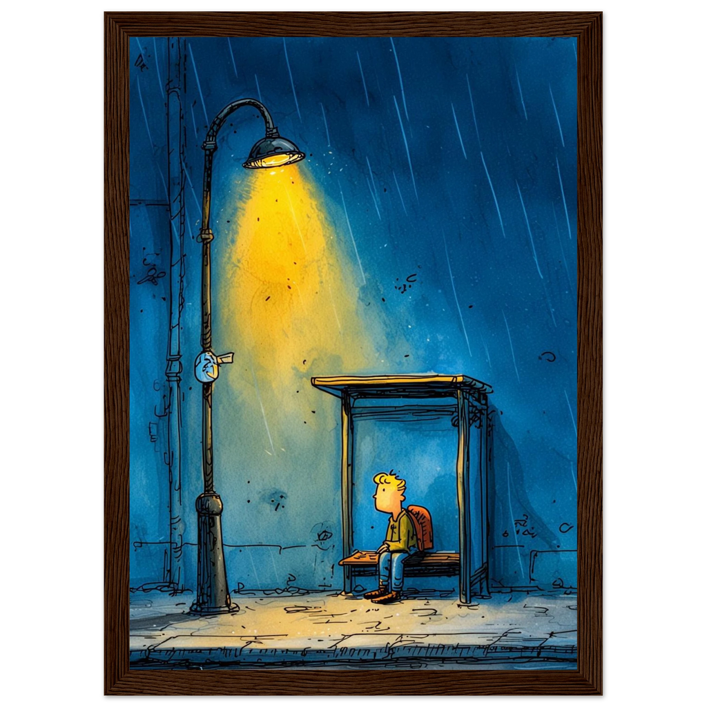 Rizen The Last Bus Home - Premium Framed Wall Art