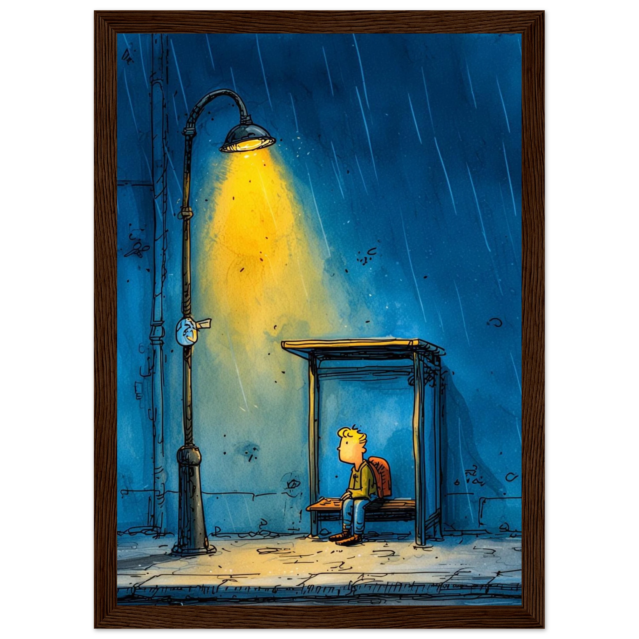 Rizen The Last Bus Home - Premium Framed Wall Art
