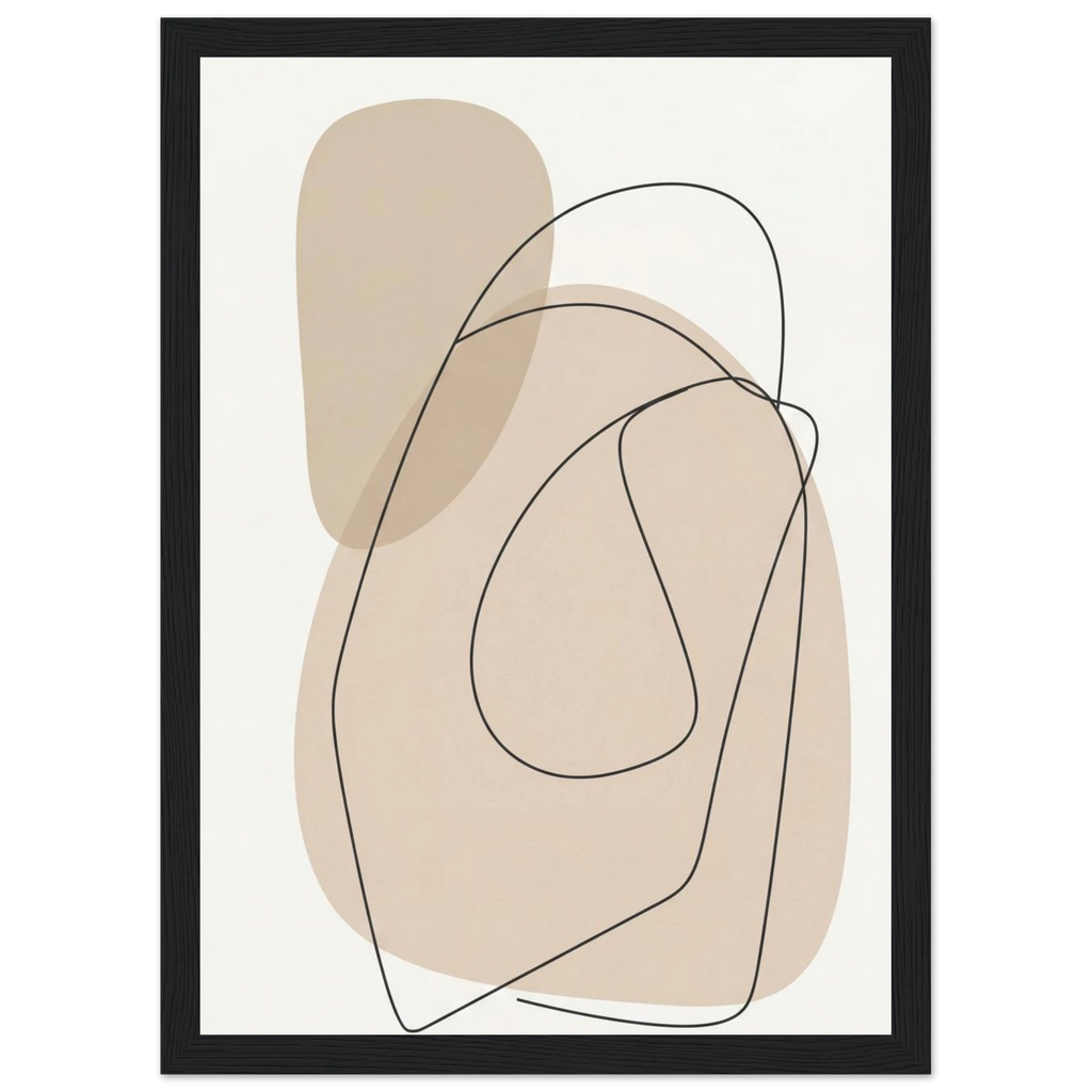 Rizen Beige Abstract - Premium Framed Wall Art