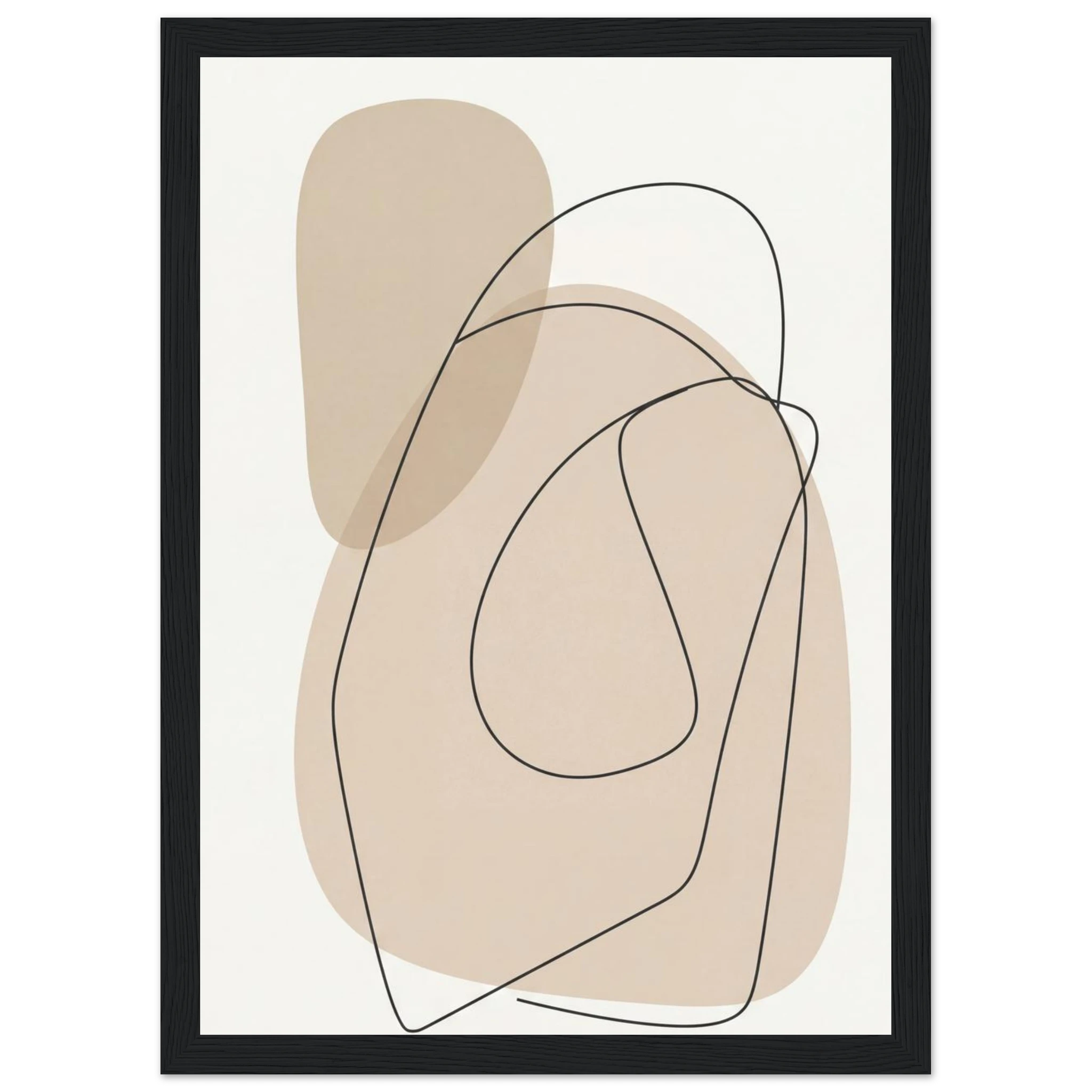 Rizen Beige Abstract - Premium Framed Wall Art