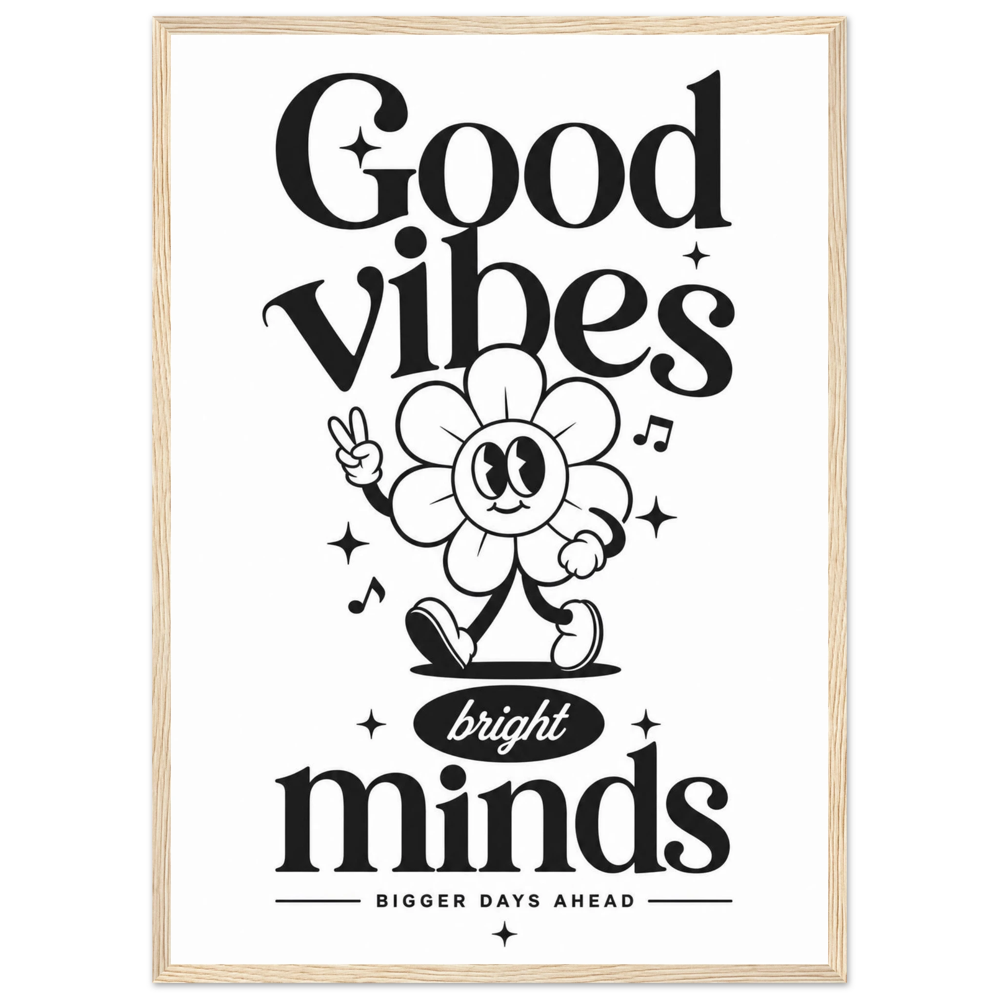 Rizen Good Vibes - Premium Framed Wall Art