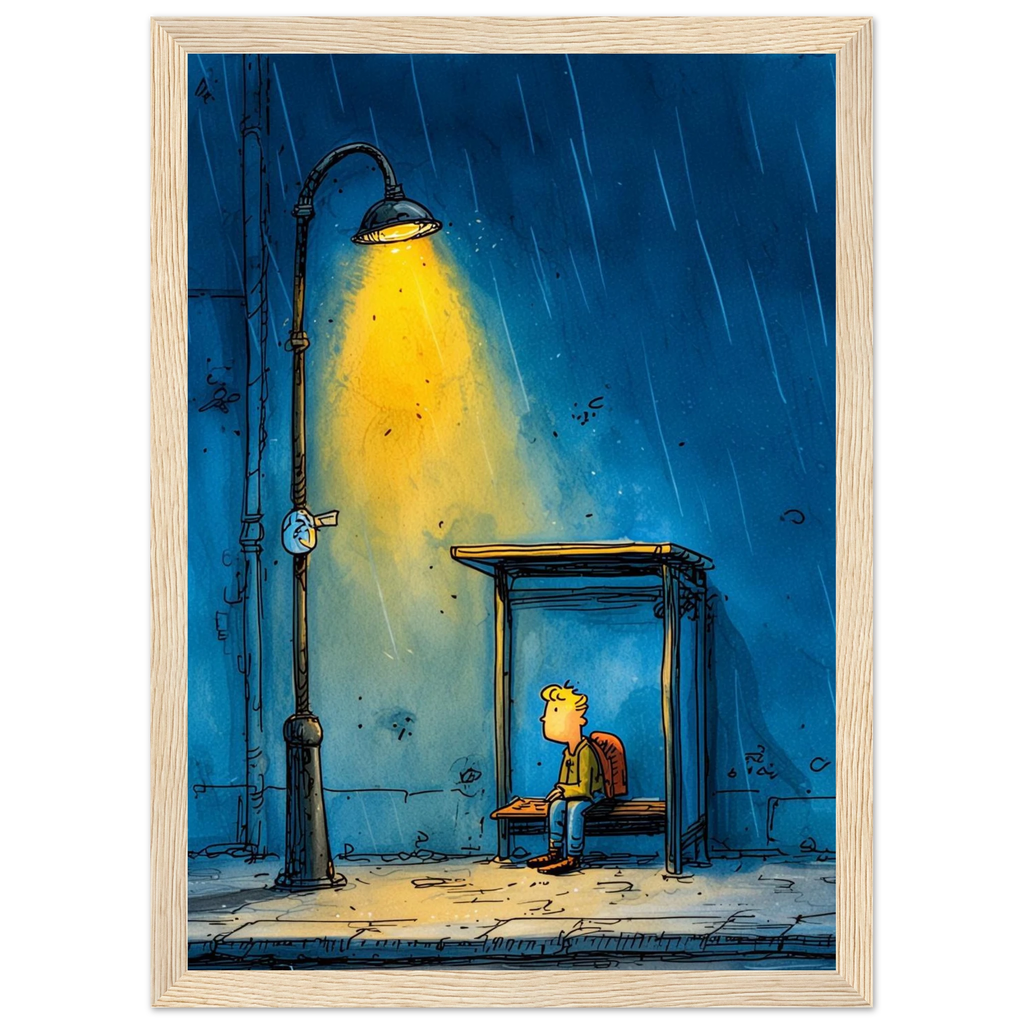 Rizen The Last Bus Home - Premium Framed Wall Art