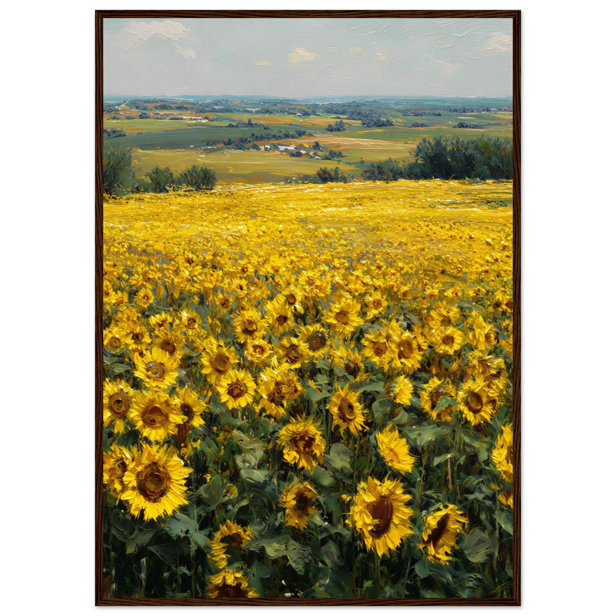 Rizen Sunflower Field - Premium Framed Wall Art