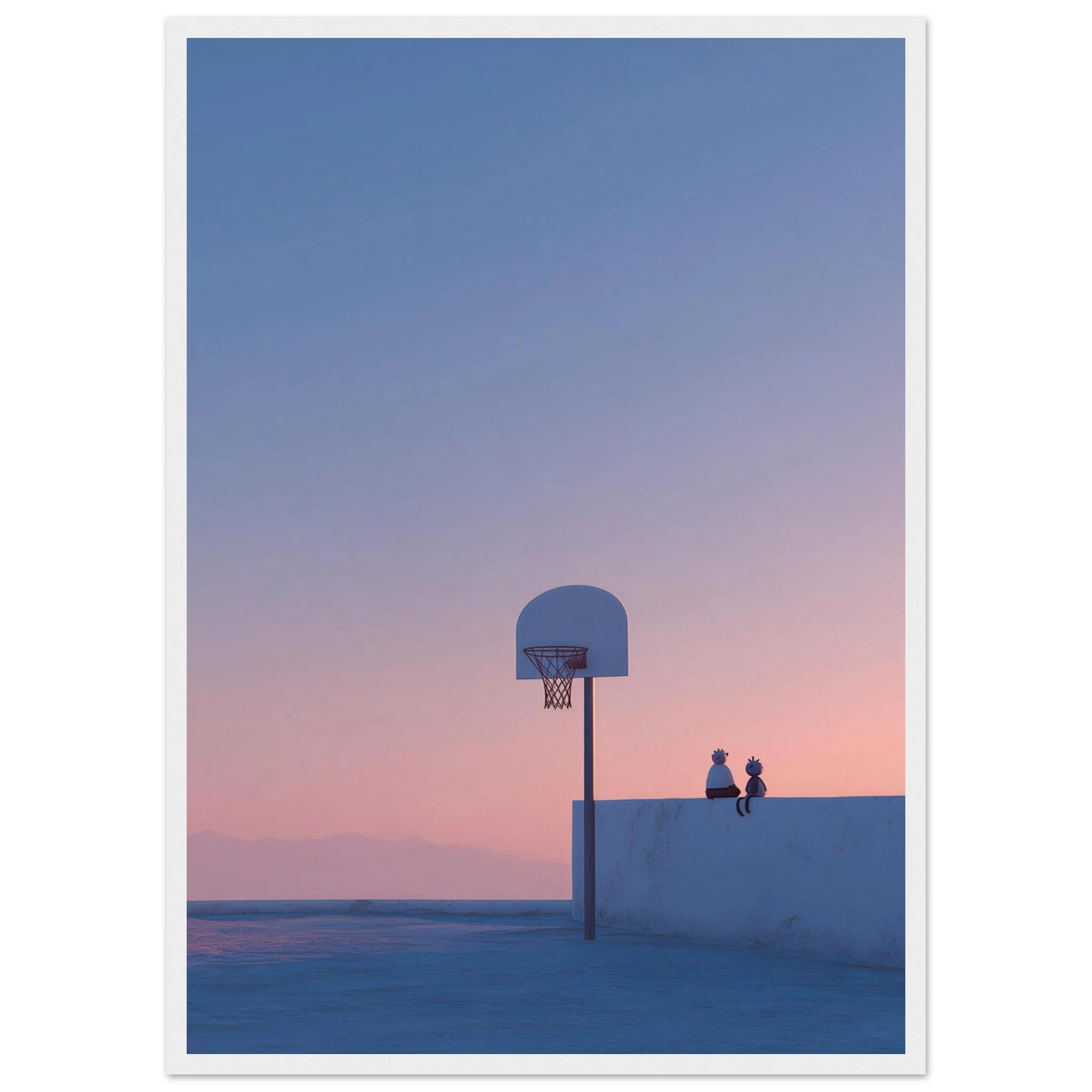 Rizen Rooftop Basketball - Premium Framed Wall Art