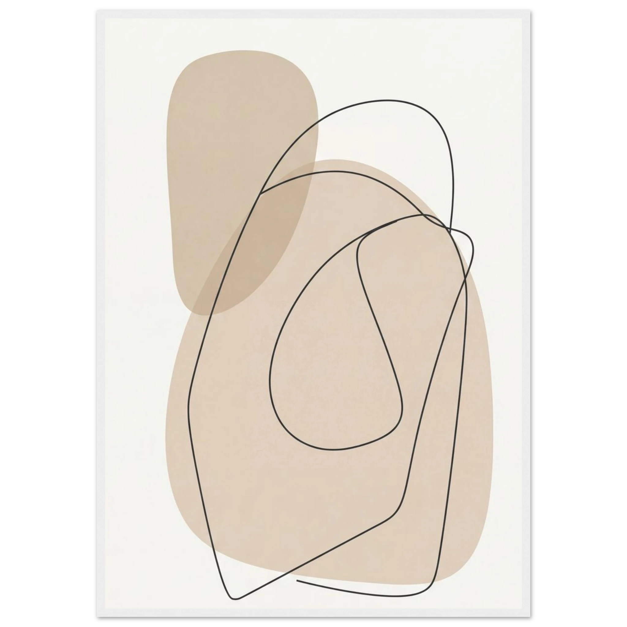 Rizen Beige Abstract - Premium Framed Wall Art