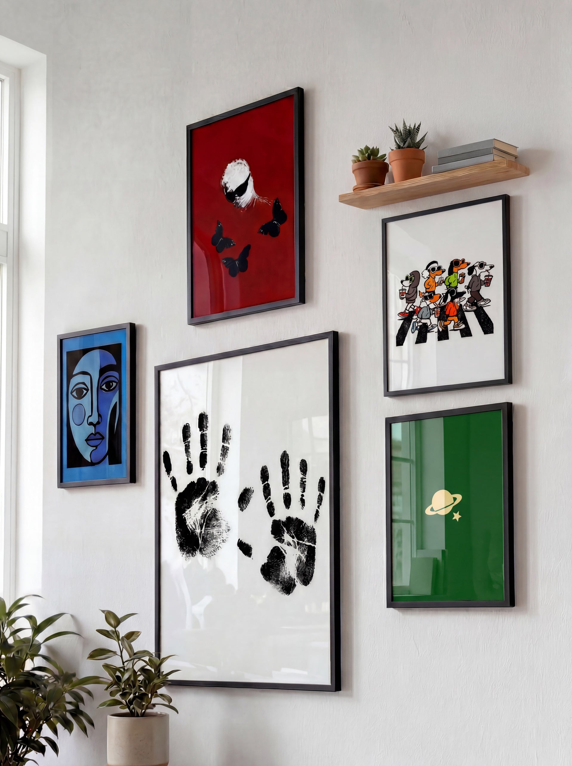 Rizen framed wall art collection display